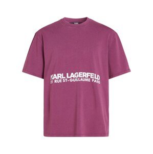 Karl Lagerfeld Tričko 'Rue St-Guillaume'  purpurová / biela