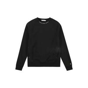 Calvin Klein Jeans Sweatshirt 'INTARSIA'  čierna / biela