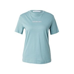 Calvin Klein Jeans T-Shirt 'INSTITUTIONAL'  modrozelená / ružová