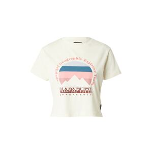 NAPAPIJRI T-Shirt  hrdzavohnedá / ružová / biela