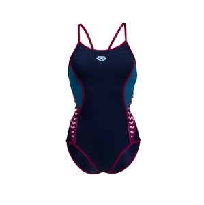 ARENA Športové jednodielne plavky 'ICONS'  modrá / tmavomodrá / ružová
