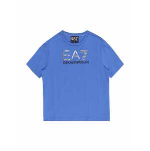 EA7 Emporio Armani Tričko  nebesky modrá / sivá / svetlosivá / čierna