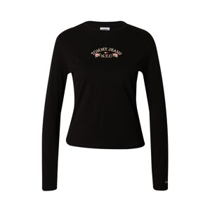 Tommy Jeans Tričko  béžová / svetloružová / čierna