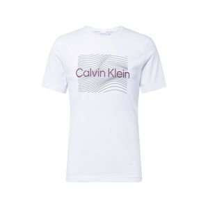 Calvin Klein Tričko  černicová / čierna / biela