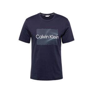 Calvin Klein Tričko  námornícka modrá / azúrová / biela