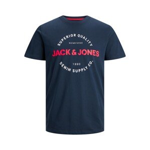 JACK & JONES Tričko 'ANWAR'  námornícka modrá / grenadínová / biela