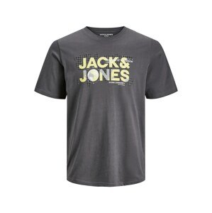 JACK & JONES Tričko 'Dust'  svetložltá / čadičová / čierna / biela
