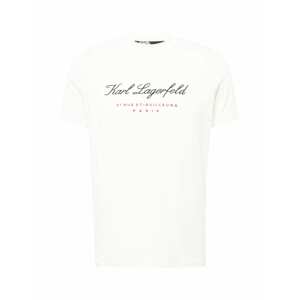 Karl Lagerfeld Tričko  svetlobéžová / červená / čierna
