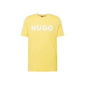 HUGO Tričko 'Dulivio'  žltá / biela