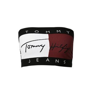 Tommy Jeans Top  bordová / čierna / biela