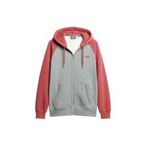 Superdry Tepláková bunda 'Essential'  sivá / ružová