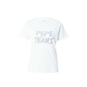 Pepe Jeans Tričko 'BRIA'  strieborná / biela
