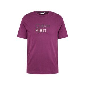 Calvin Klein Tričko  farba lesného ovocia / čierna / biela