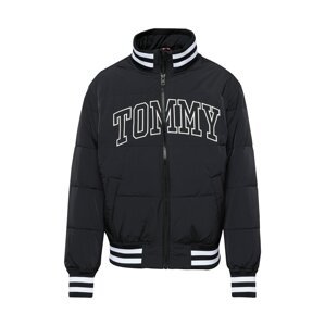 Tommy Jeans Prechodná bunda 'NEW VARSITY'  čierna / biela