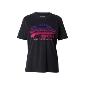 Superdry Tričko  tmavofialová / ružová / svetloružová / čierna
