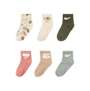 Nike Sportswear Ponožky 'PRIMARY PLAY'  slonová kosť / sivá melírovaná / kaki / ružová