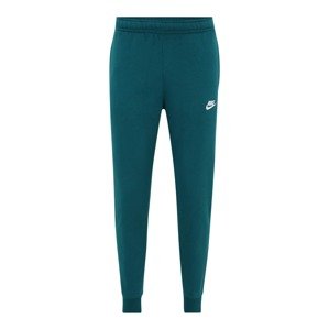 Nike Sportswear Nohavice 'Club Fleece'  smaragdová / biela