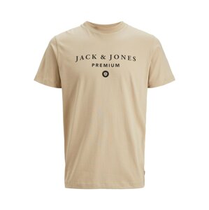 JACK & JONES Tričko 'MASON'  béžová / čierna