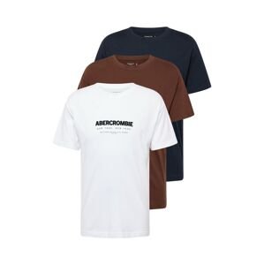 Abercrombie & Fitch Tričko  námornícka modrá / čokoládová / čierna / biela