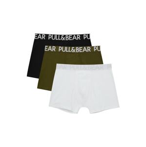 Pull&Bear Boxerky  svetlosivá / olivová / čierna / biela