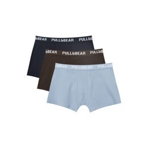 Pull&Bear Boxerky  pastelovo modrá / hnedá / čierna / biela
