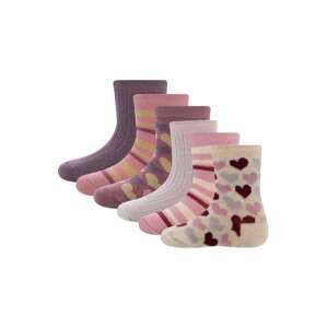 EWERS Ponožky  béžová / fialová / ružová