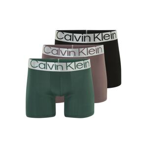 Calvin Klein Underwear Boxerky  svetlosivá / tmavozelená / orgovánová / čierna