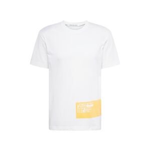 Calvin Klein Jeans Tričko 'STENCIL'  žltá / biela