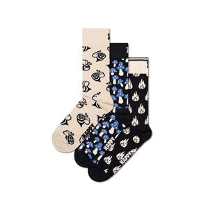 Happy Socks Ponožky 'Monochrome Magic'  béžová / modrá / čierna / šedobiela