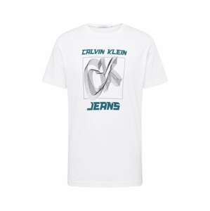 Calvin Klein Jeans Tričko  tmavomodrá / petrolejová / biela
