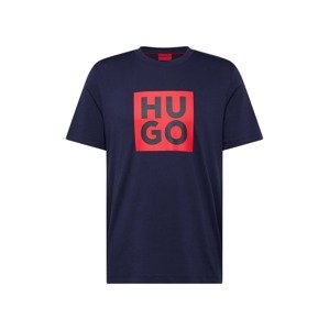 HUGO Tričko 'Daltor'  modrá / červená / čierna
