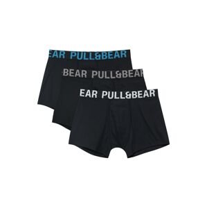 Pull&Bear Boxerky  sivá / petrolejová / čierna / biela