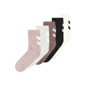 Hummel Ponožky 'MAKE MY DAY'  sivá / staroružová / čierna / prírodná biela