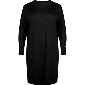 Zizzi Pletené šaty 'MSHIMMER'  čierna