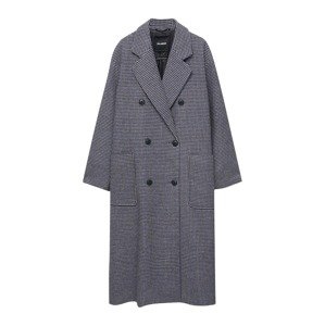 Pull&Bear Prechodný kabát  modrá / svetlosivá / čierna
