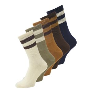JACK & JONES Ponožky  svetlobéžová / námornícka modrá / hnedá / kaki
