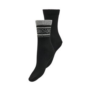 ONLY Ponožky 'GUDRUN'  sivá melírovaná / čierna