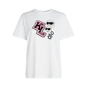 Karl Lagerfeld Oversize tričko ' Ikonik '  béžová / ružová / čierna / biela