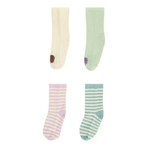 Lindex Ponožky  béžová / zelená / staroružová / prírodná biela