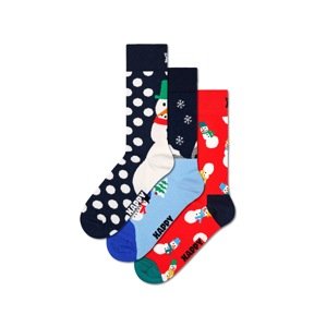 Happy Socks Ponožky 'Snowman'  námornícka modrá / svetlomodrá / červená / biela