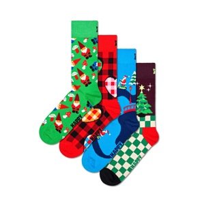 Happy Socks Ponožky 'Santa's Workshop'  svetlomodrá / hnedá / zelená / červená