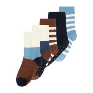Lindex Ponožky  námornícka modrá / svetlomodrá / čokoládová / biela