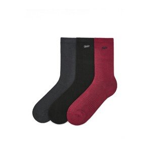 Pull&Bear Ponožky  tmavosivá / červená / čierna
