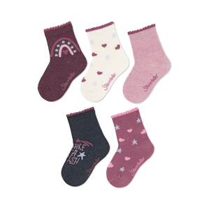 STERNTALER Ponožky  rosé / rubínová / čierna / prírodná biela
