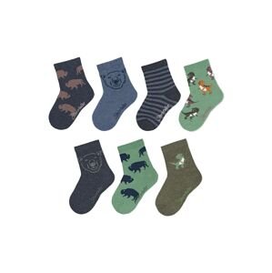 STERNTALER Ponožky  námornícka modrá / hnedá / olivová / čierna melírovaná