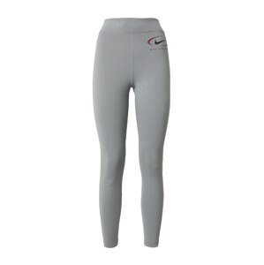 Nike Sportswear Legíny 'Swoosh'  sivá / farba lesného ovocia / čierna