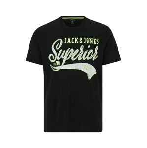 Jack & Jones Plus Tričko 'METT'  citrónová / čierna / biela