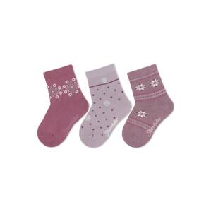 STERNTALER Ponožky  staroružová / pastelovo ružová / biela