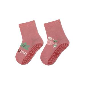 STERNTALER Ponožky  tmavohnedá / nefritová / rosé / pastelovo červená