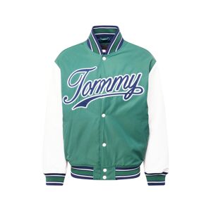 Tommy Jeans Prechodná bunda  tmavomodrá / nefritová / biela